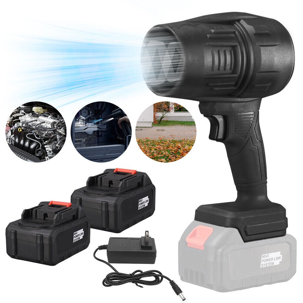 Powerful 21V Cordless Leaf Blower Handheld Turbo Jet for Driveway Patio Leaves