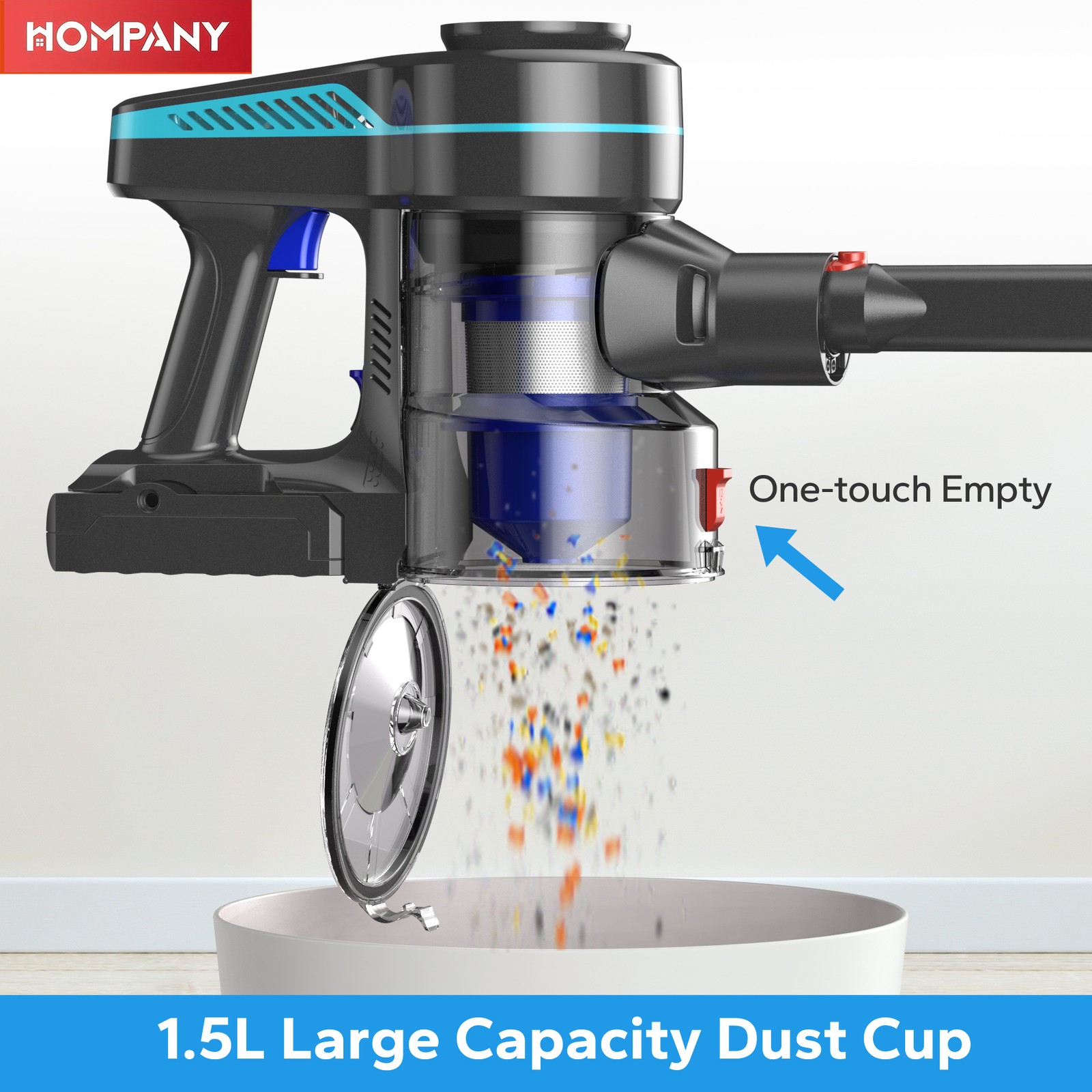8-in-1 Cordless Vacuum Cleaner 1.5L Stick 45Kpa Lightweigh Rechargeable 45min