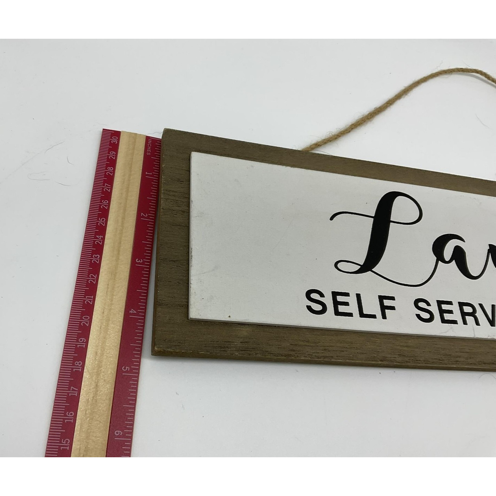 Laundry Room Hanging Sign Wood Rustic Farmhouse Decor Open 24 Hrs Self Service