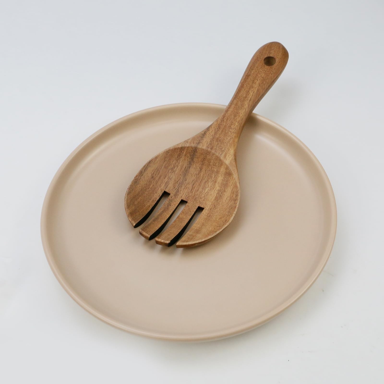 2 PCS 7.48 Inch Acacia Salad Forks Wooden Server Claws Serving Mixing Tool