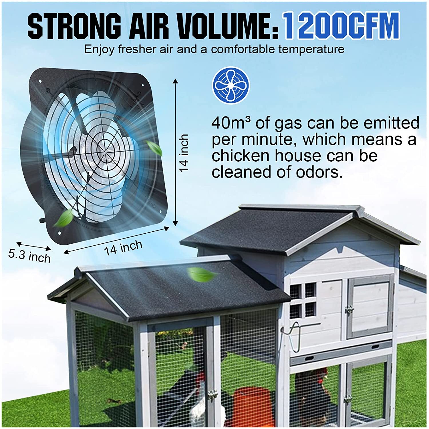 50W Solar Attic Fan Kit 14″ DC Fan with 25W Motor for Roof Vent or Chicken Coop