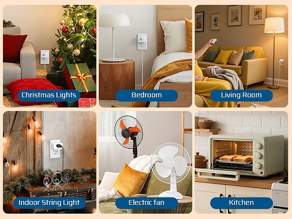 DEWENWILS Remote Control Outlet 3 Independent Wireless Sockets 15A 100ft