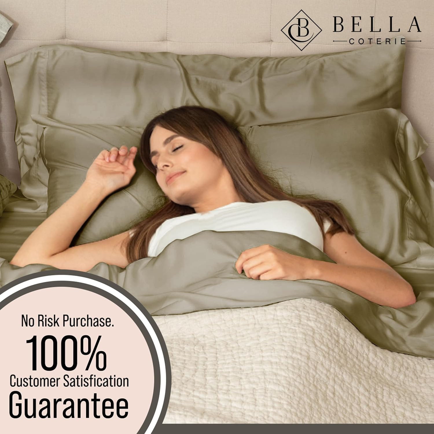 Luxury Bamboo Viscose King Sheet Set – 6 Piece Olive Green, Cooling & Soft