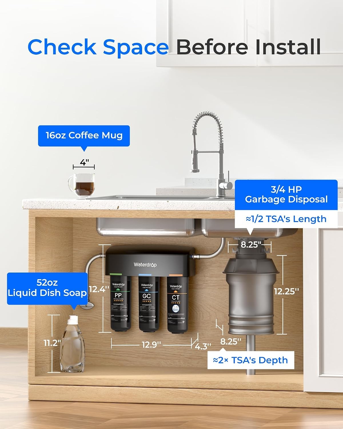 Waterdrop TSA 8 Layer Under Sink Water Filter System