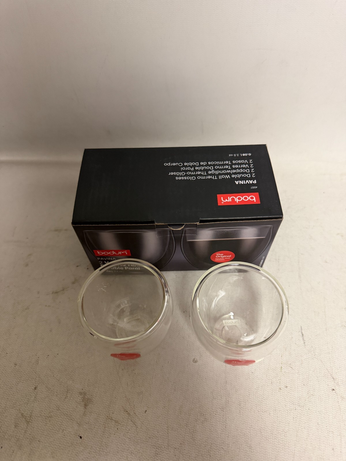 BODUM 4557-10 PAVINA Double Walled Thermo Glasses 0.08 L, 2.5 oz, Pair