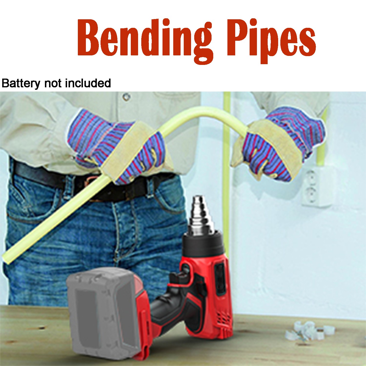 Portable Cordless Heat Gun for Milwaukee 18V Battery Hot Air Gun With 4 Nozzles