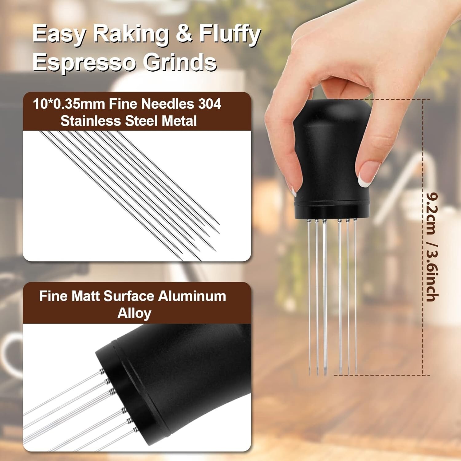 Agujas de acero inoxidable 304 instaladas con 10 agujas adicionales, aluminio US