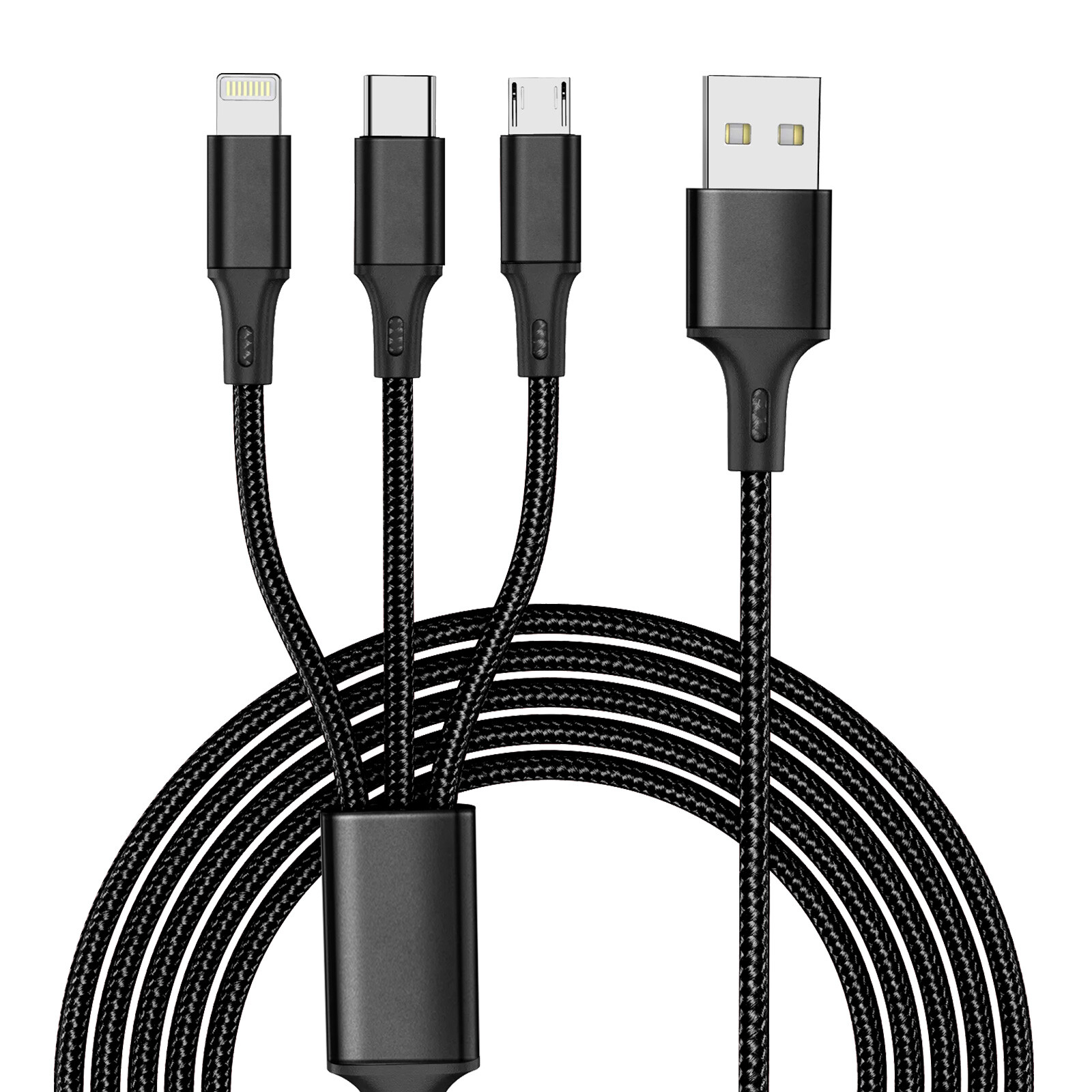 3in1 Multi USB Charger Charging Cable Micro USB Type-C for iPhone Samsung