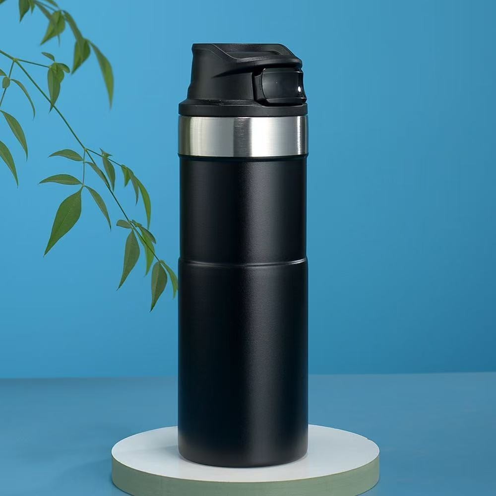 500ml Bpa Free Classic Trigger Action Travel Coffee Mug 16OZ Double Wall Cup In