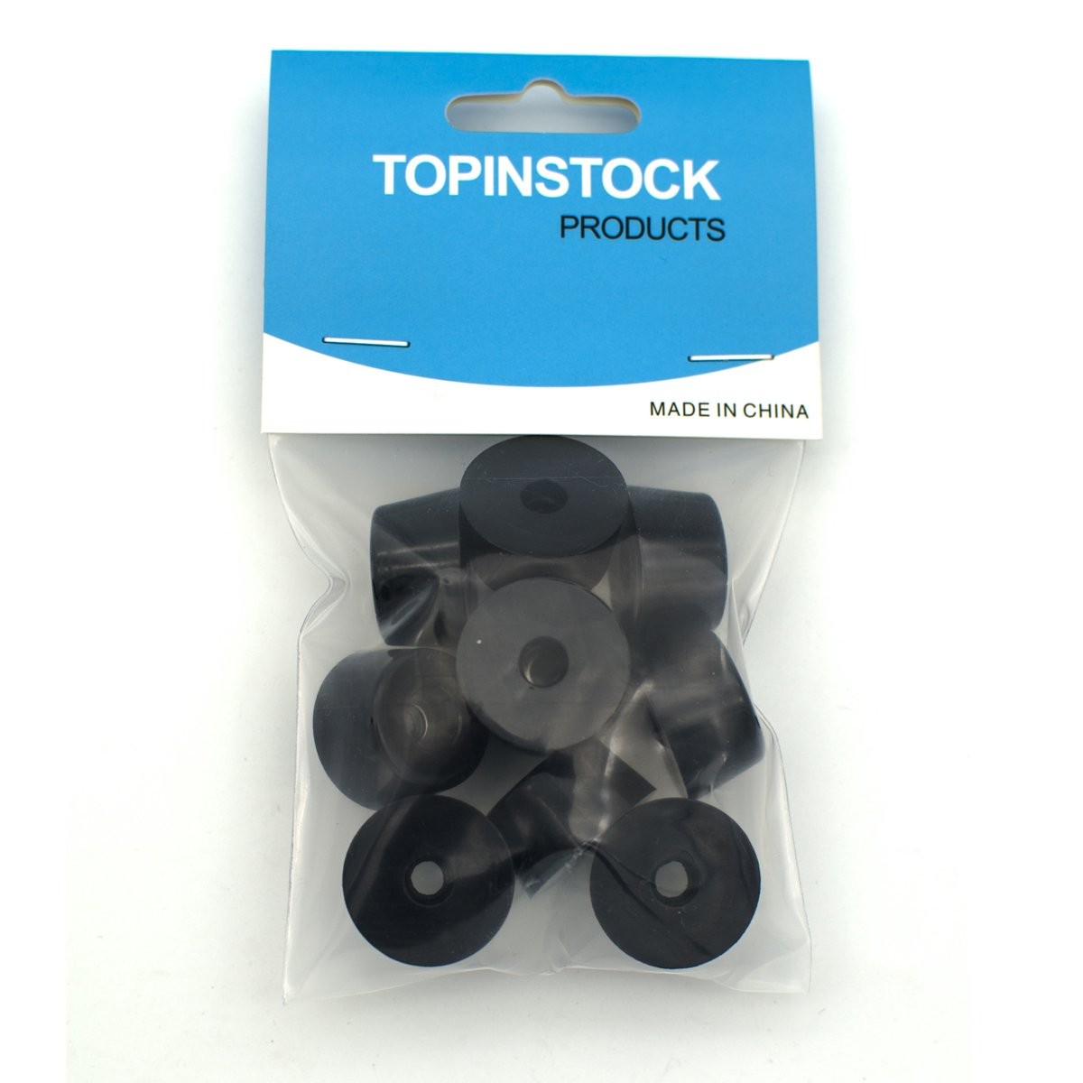 Round Rubber Feet with Stainless Steel Washer Built-in Pack of 10 (D25x20xH13mm)