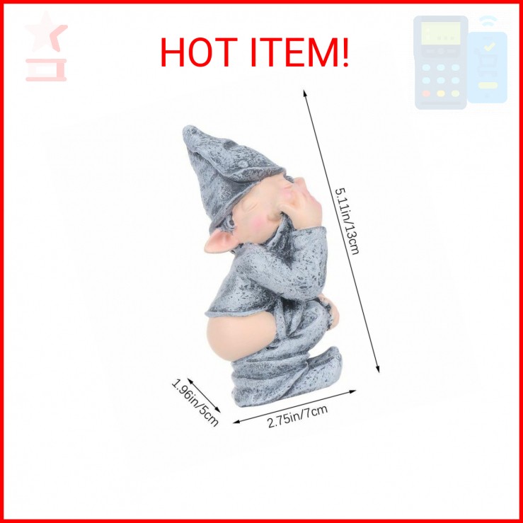 THE PERFECT PART Funny Pooping Mini Statue, Naughty Resin Garden Gnome for Decor