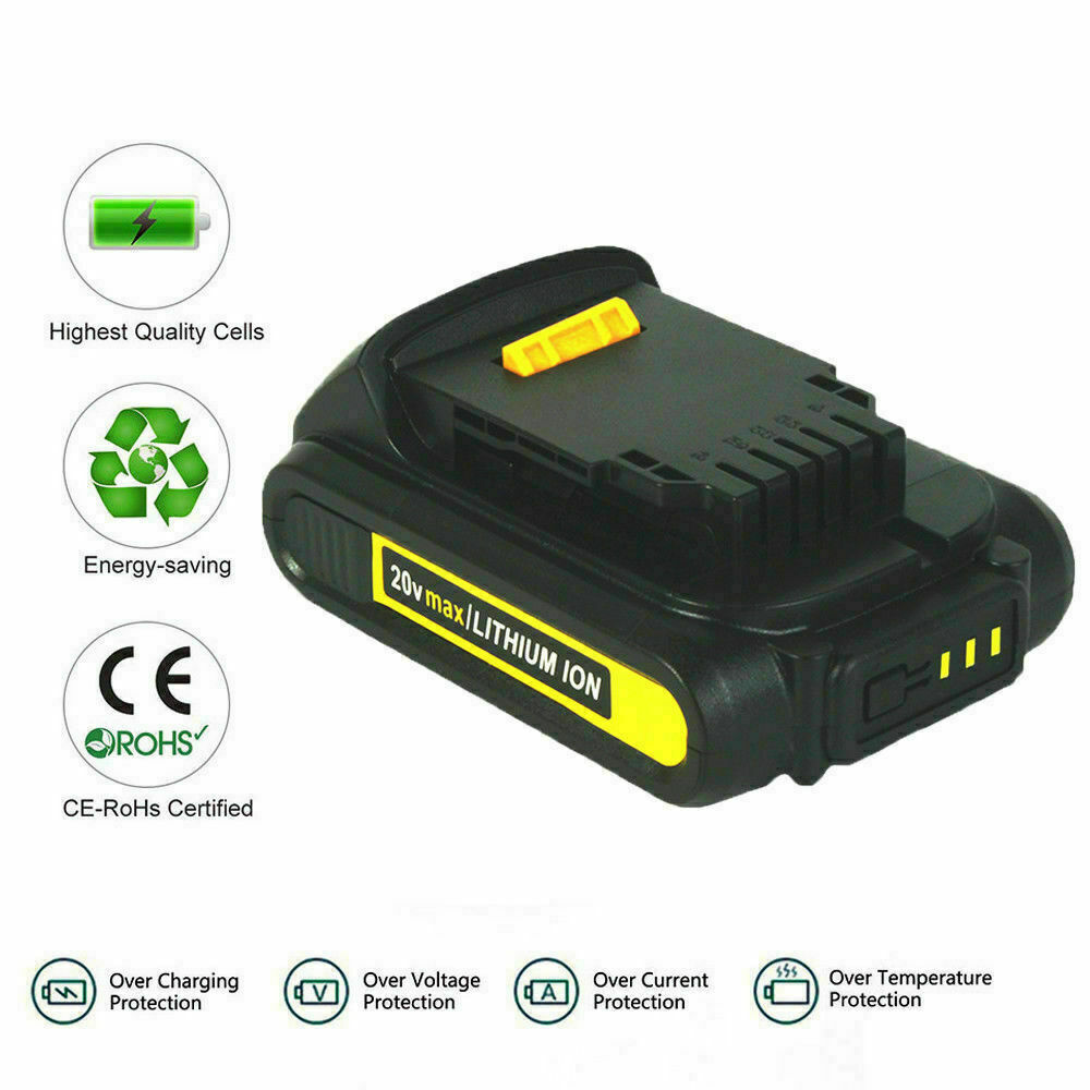 2Pack For DEWALT DCB201 20V 20Volt Max Lithium-Ion Compact Battery DCB203 DCB207