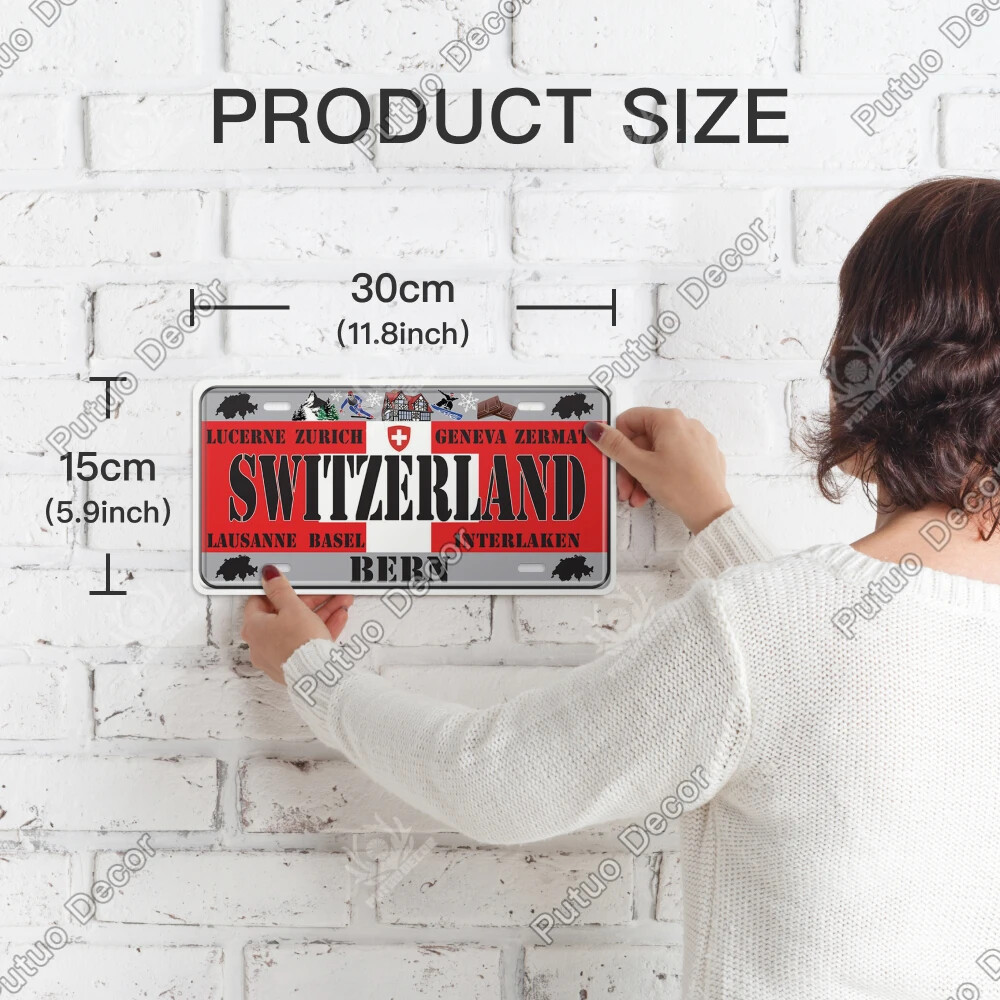 World Countries Travel Decorative License Metal Plates Tin Sign Wall Plaques