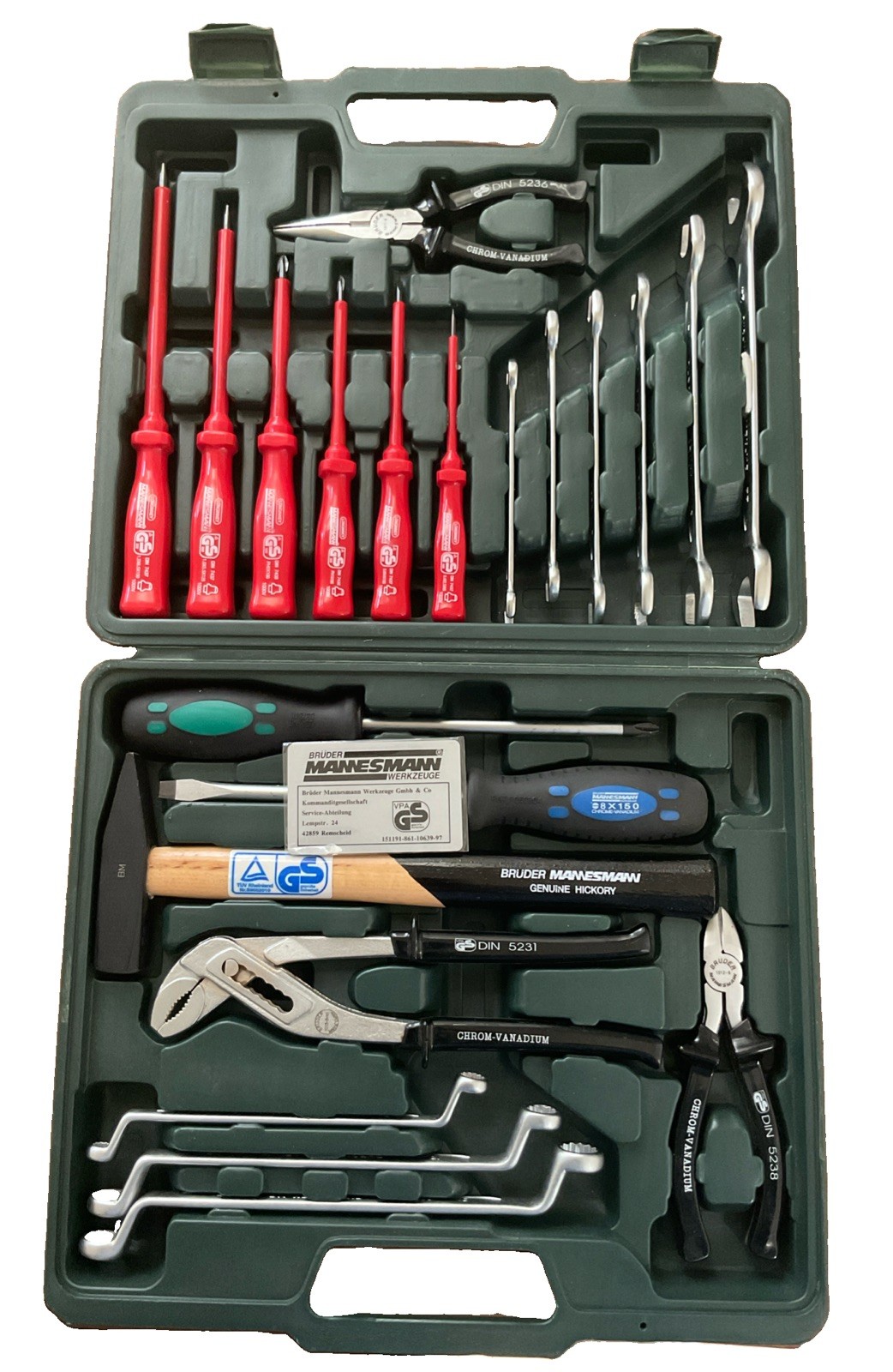 Vintage Brüder Mannesmann 2060-21 21-Pc Electrician Mechanic Mixed Hand Tool Set