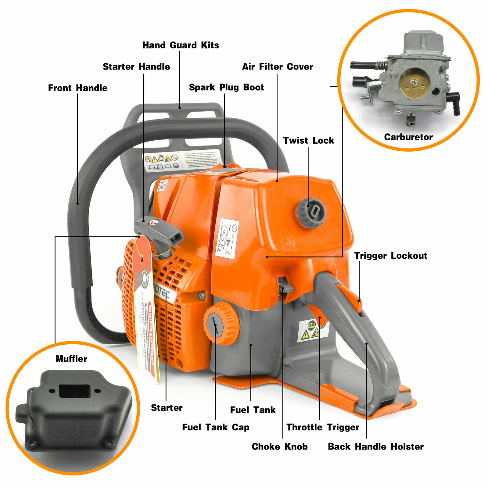 92cc Gasoline Chain Saw Power Head Compatible with MS 660 066 G660 without Bar