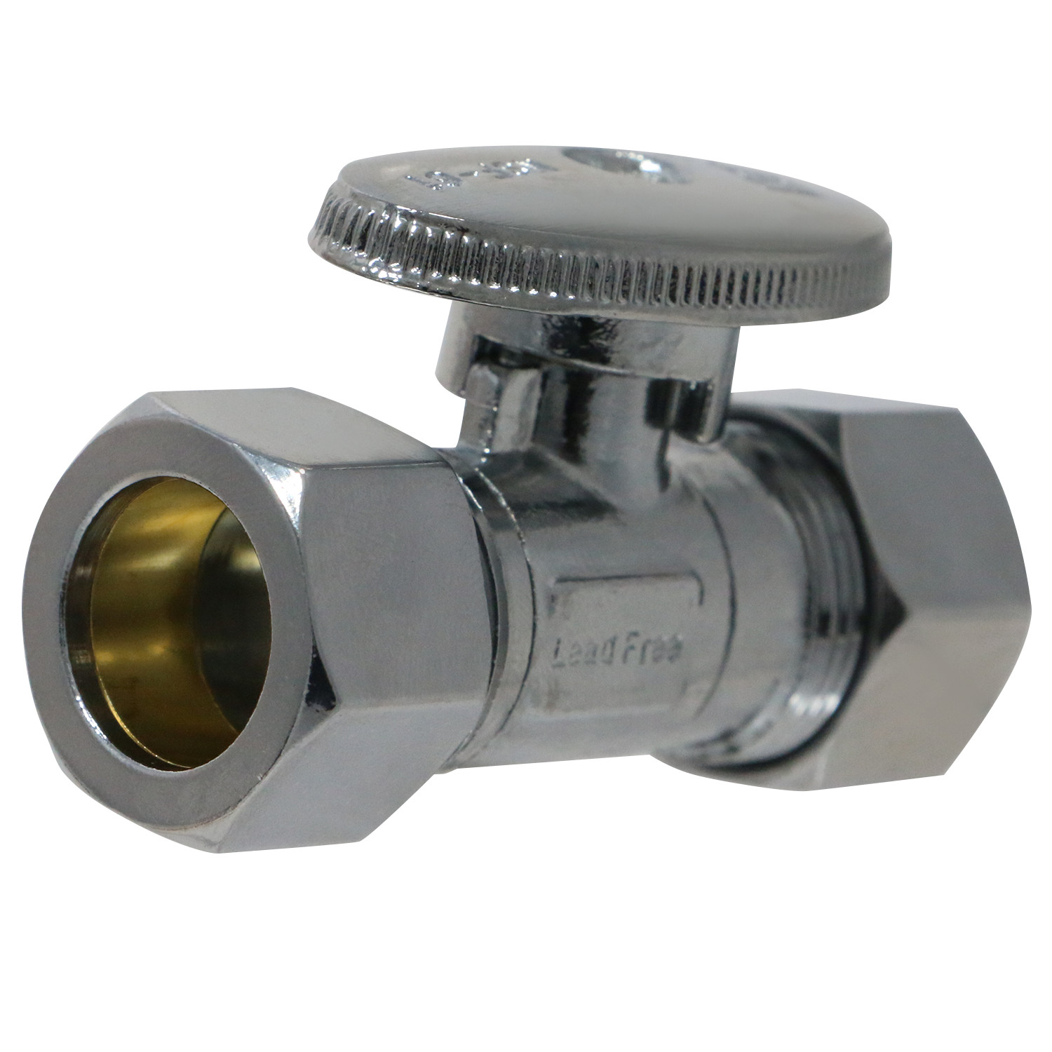 10) 5/8″ OD X 5/8″ OD COMPRESSION STRAIGHT BALL VALVE, 1/4 TURN, LEAD FREE BRASS