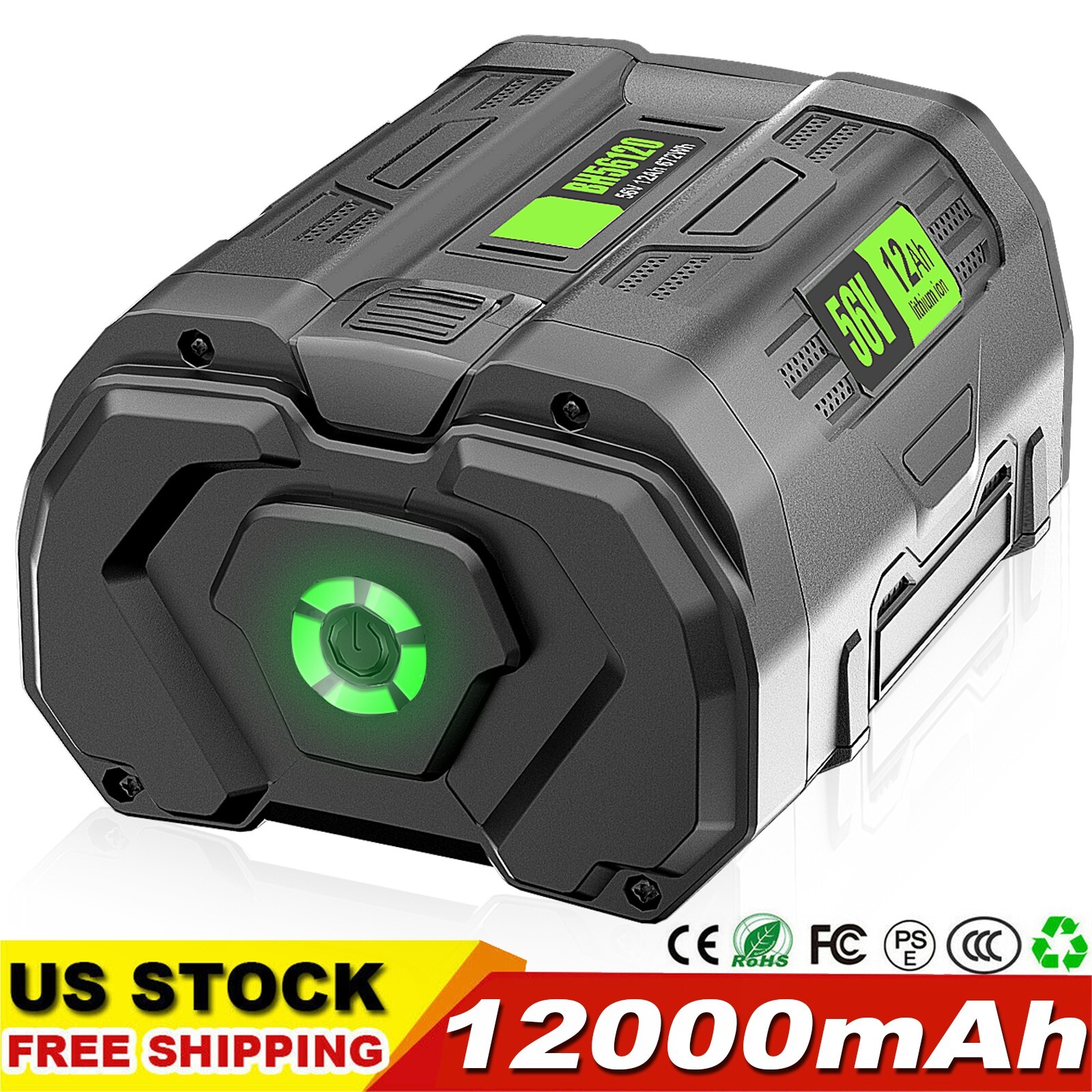12AH Battery For EGO 56V 56Volt BA5600T POWER+ Lithium Ion BA2240 BA2800T US