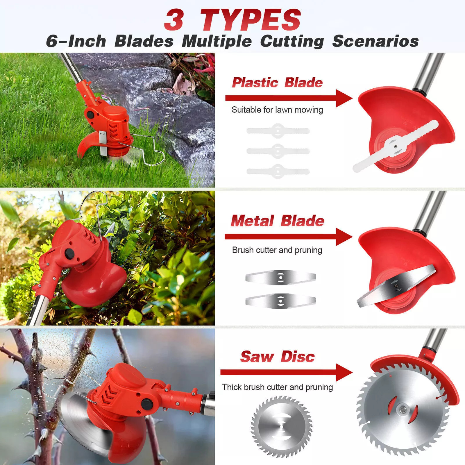 4-Cycle Grass String Trimmer Gasoline-Powered Gas Straight Shaft Weed Eater 31CC