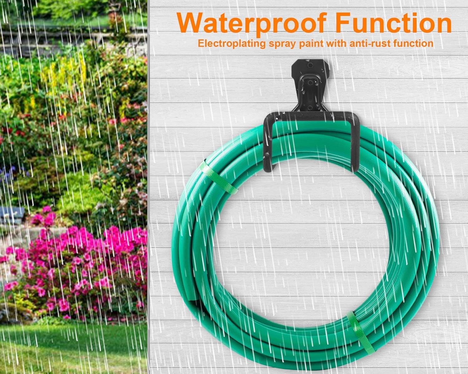 Metal Garden Hose Holder – Heavy Duty Wall Mounted Hanger for Outside, Sturdy