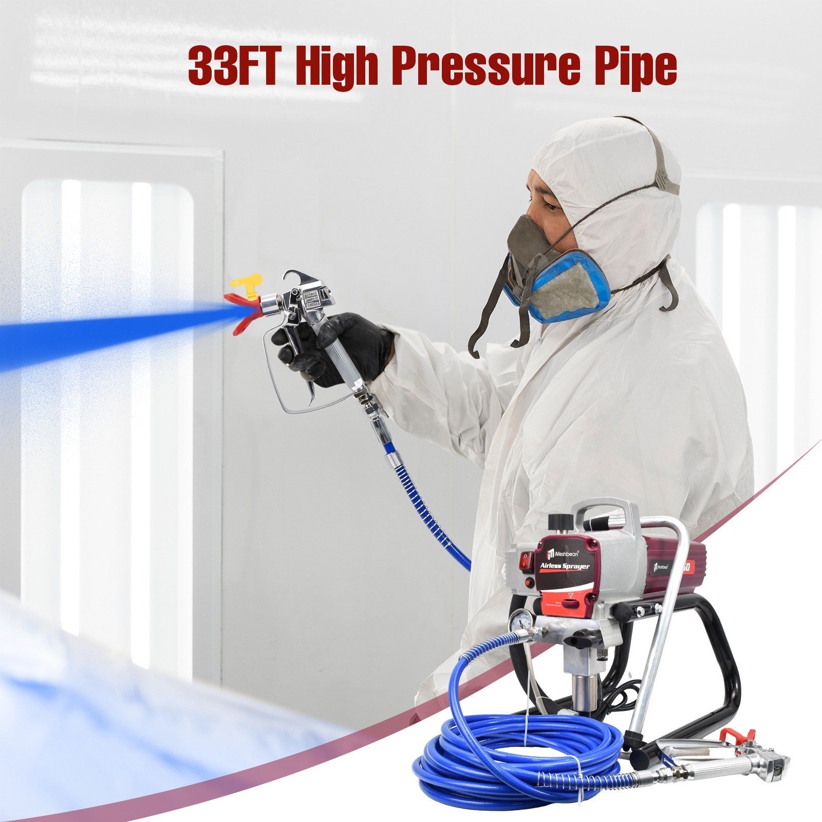 2.5HP 1700W High Pressure Airless Paint Sprayer Gun Sprayer Machine 220V-240V
