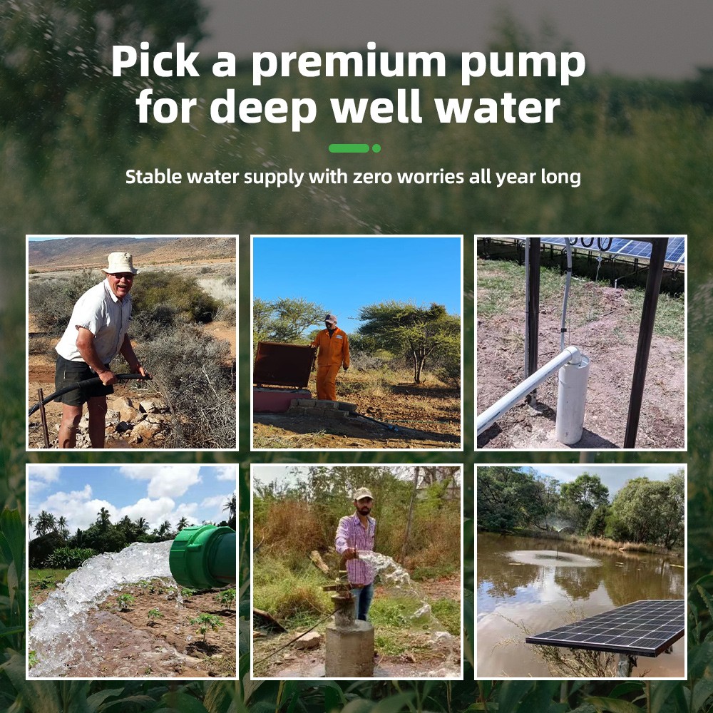 US STOCK DIFFUL 3inch 48V 0.8HP DC Solar Water Pump For Sprinklers MPPT Controll