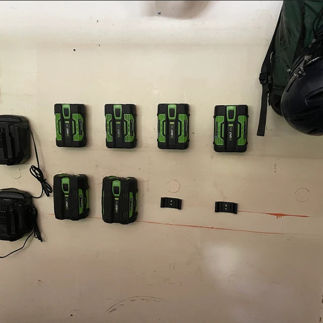 8 Pack – Battery Holder Wall Mount Shelf For EGO 56V – 3D Printed