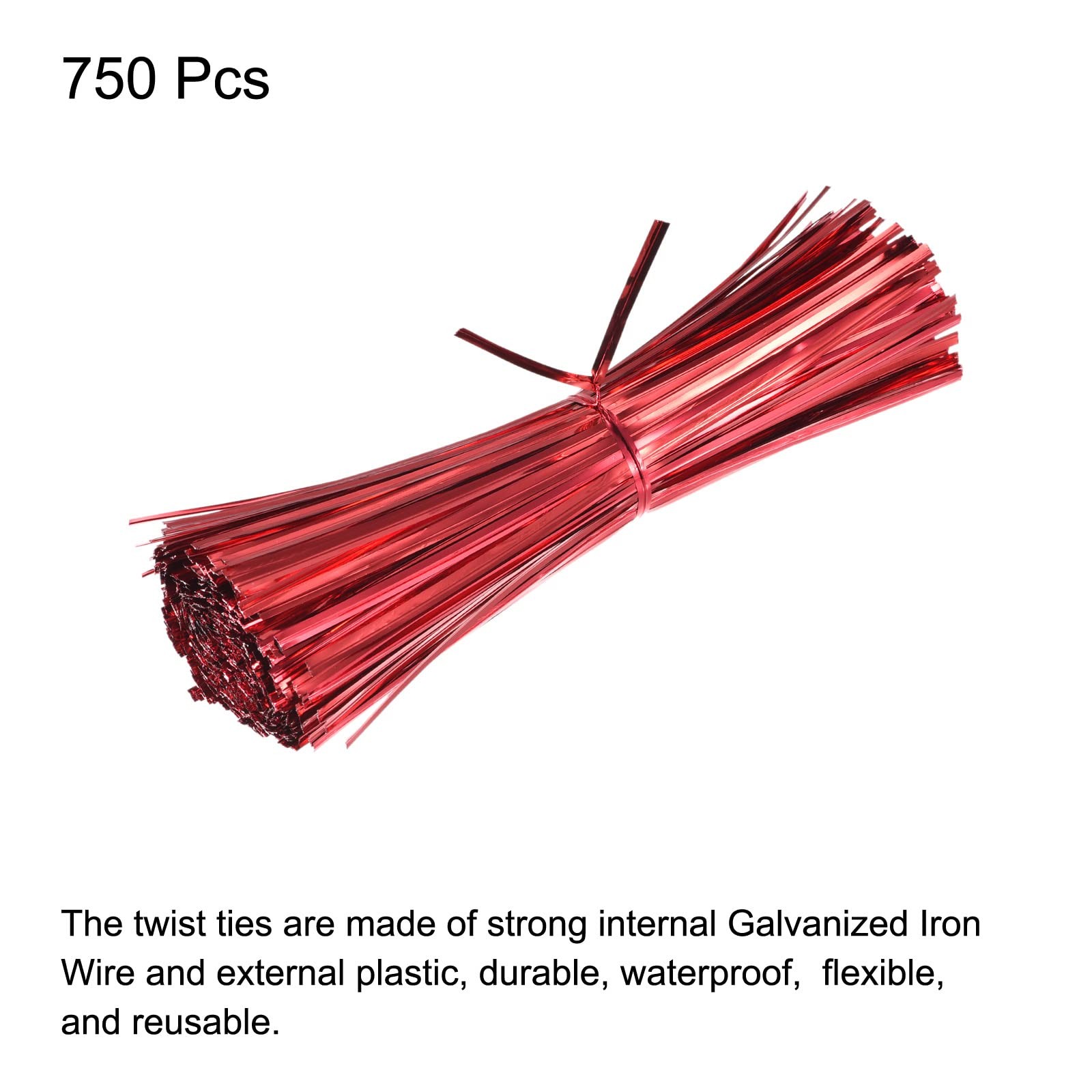 Metallic Foil Twist Ties 7″ for Bread, Candy, Cookies, Gift Bags 750 Pack
