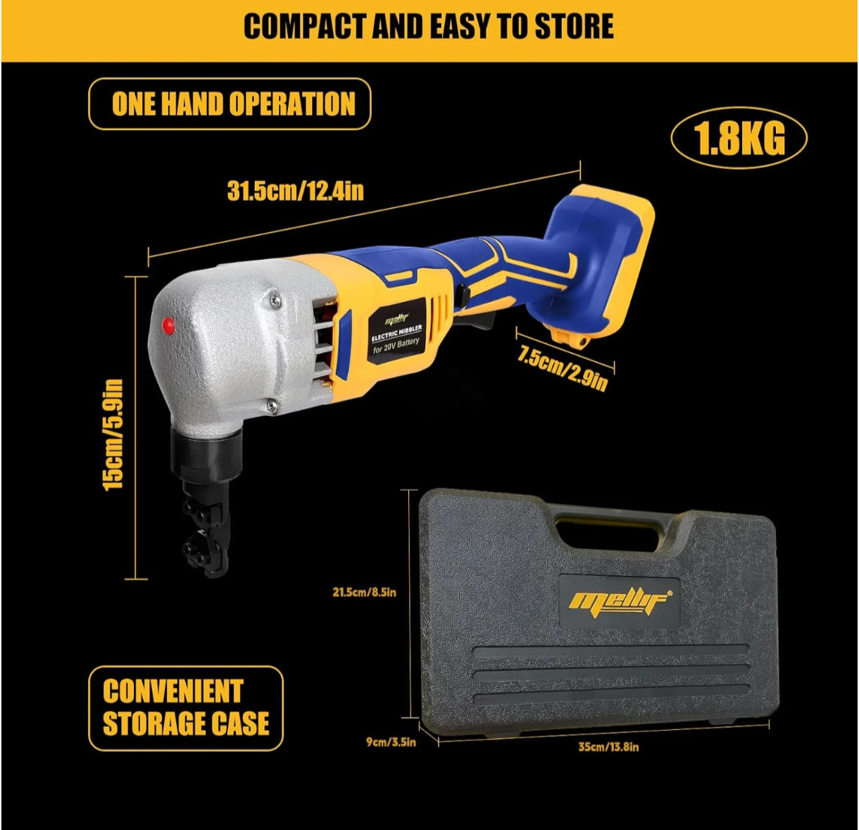 Mellif Cordless Metal Nibbler FOR Dewalt 20v Max 18 Gauge Brushless NO Battery