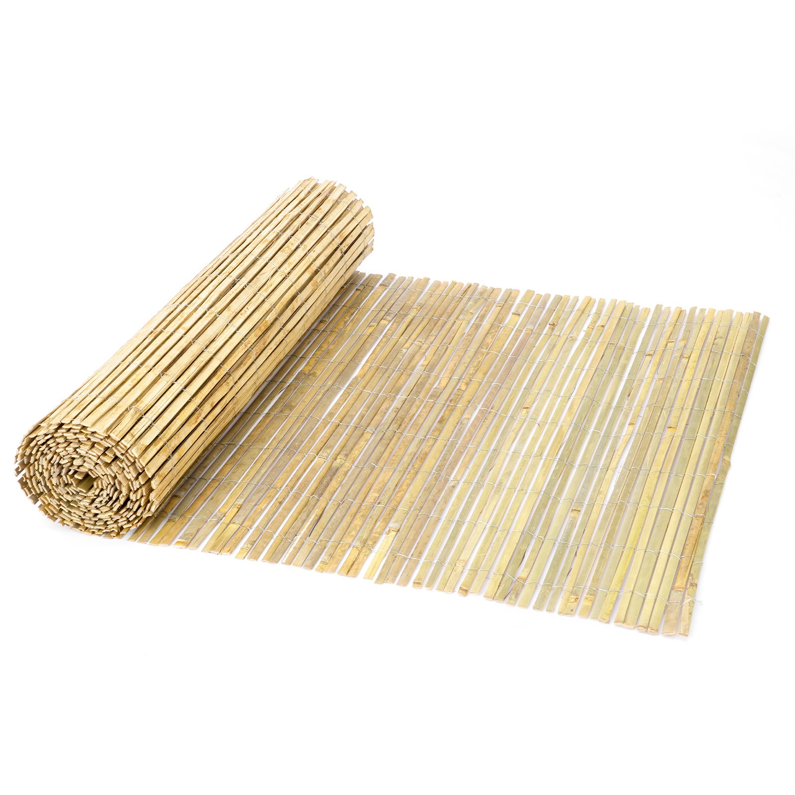 Natural Bamboo Slat Screening Privacy Bamboo Slat Fence 6 ft H x 13 ft L