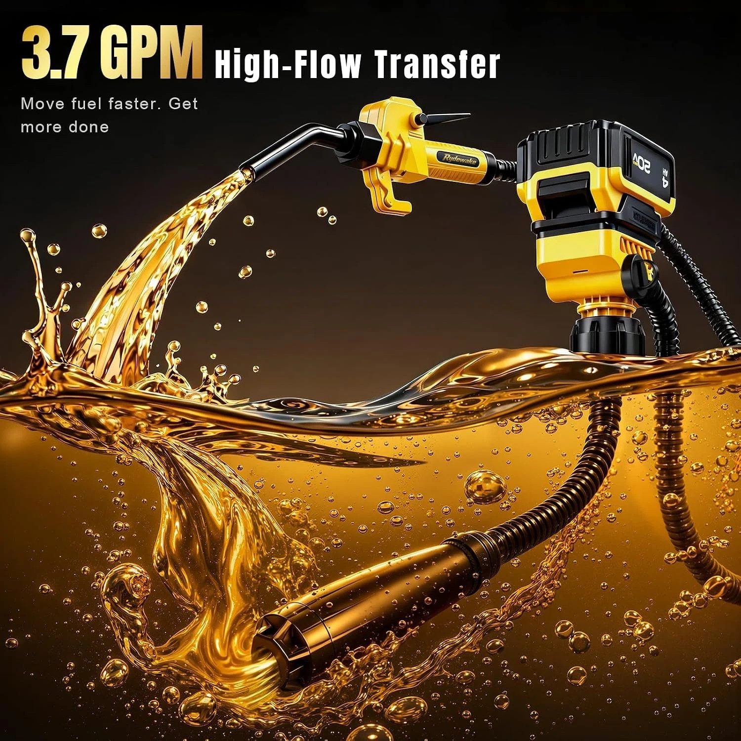 Fuel Transfer Pump for Dewalt 20V Batteries, Cordless 3.7 GPM Flow | Gas Can Pum