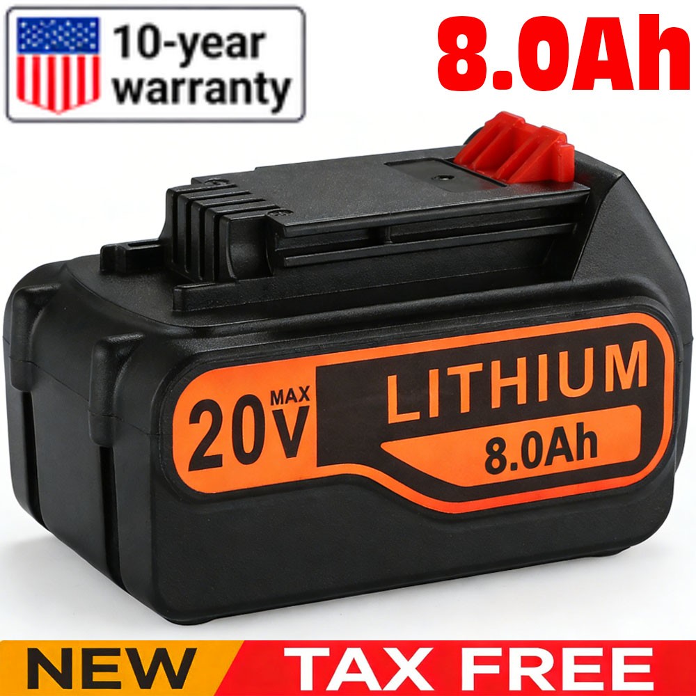 New 20V MAX Li-ion Battery for Black and Decker 20 Volt 8.0Ah LBXR20 LB2X4020