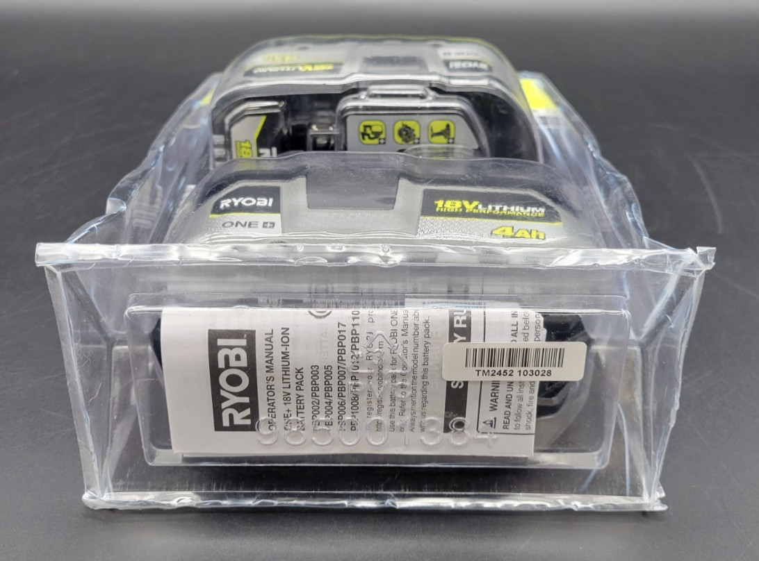 RYOBI ONE + 4AH 18V 2 PACK BATTERIES PBP2004 *NEW, SEE PICS*