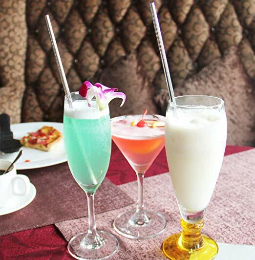 10.5In Stainless Steel Drinking Straws 4 Straight Reusable