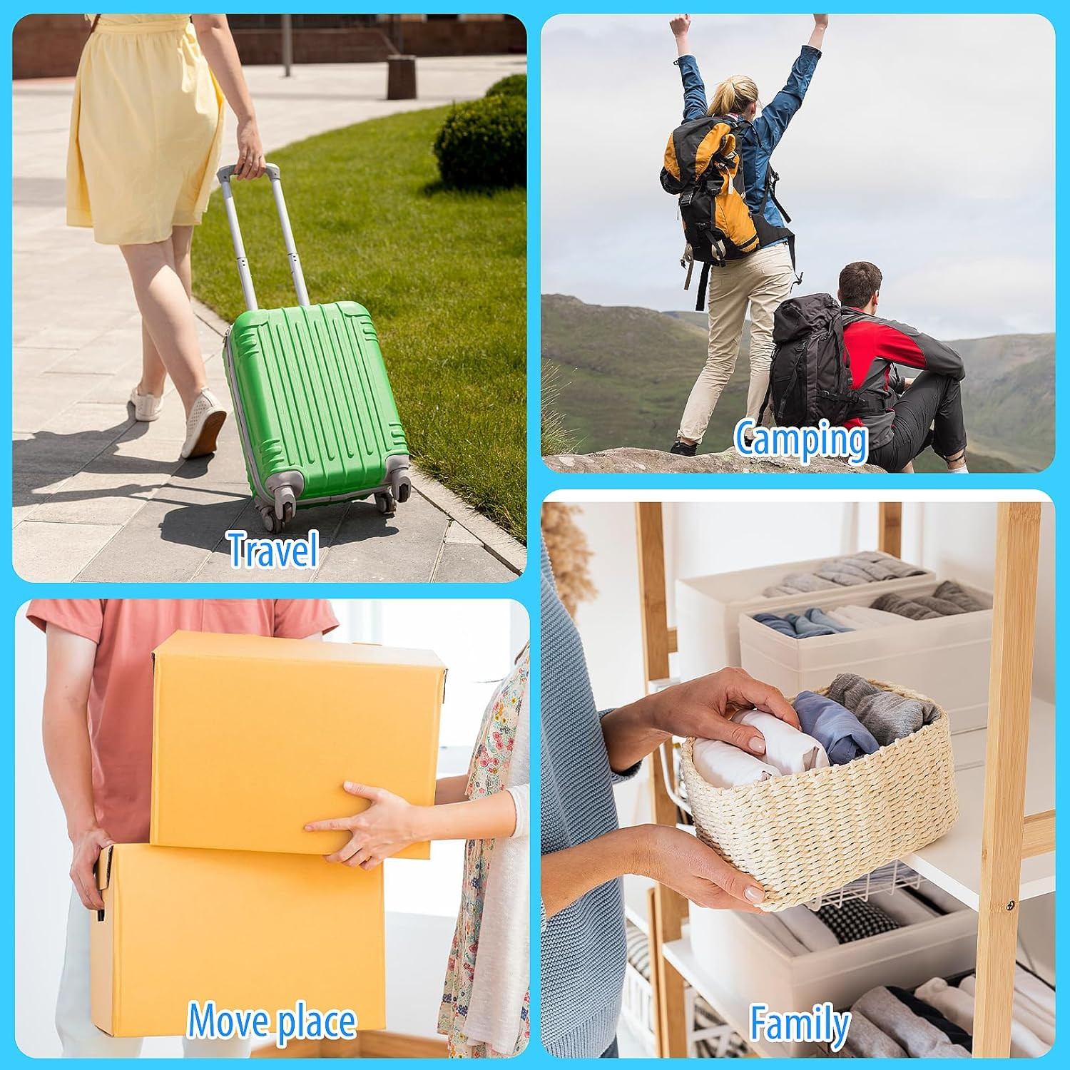 5pcs Jumbo Vacuum Storage Bags Bedding Clothes Travel Space Saver