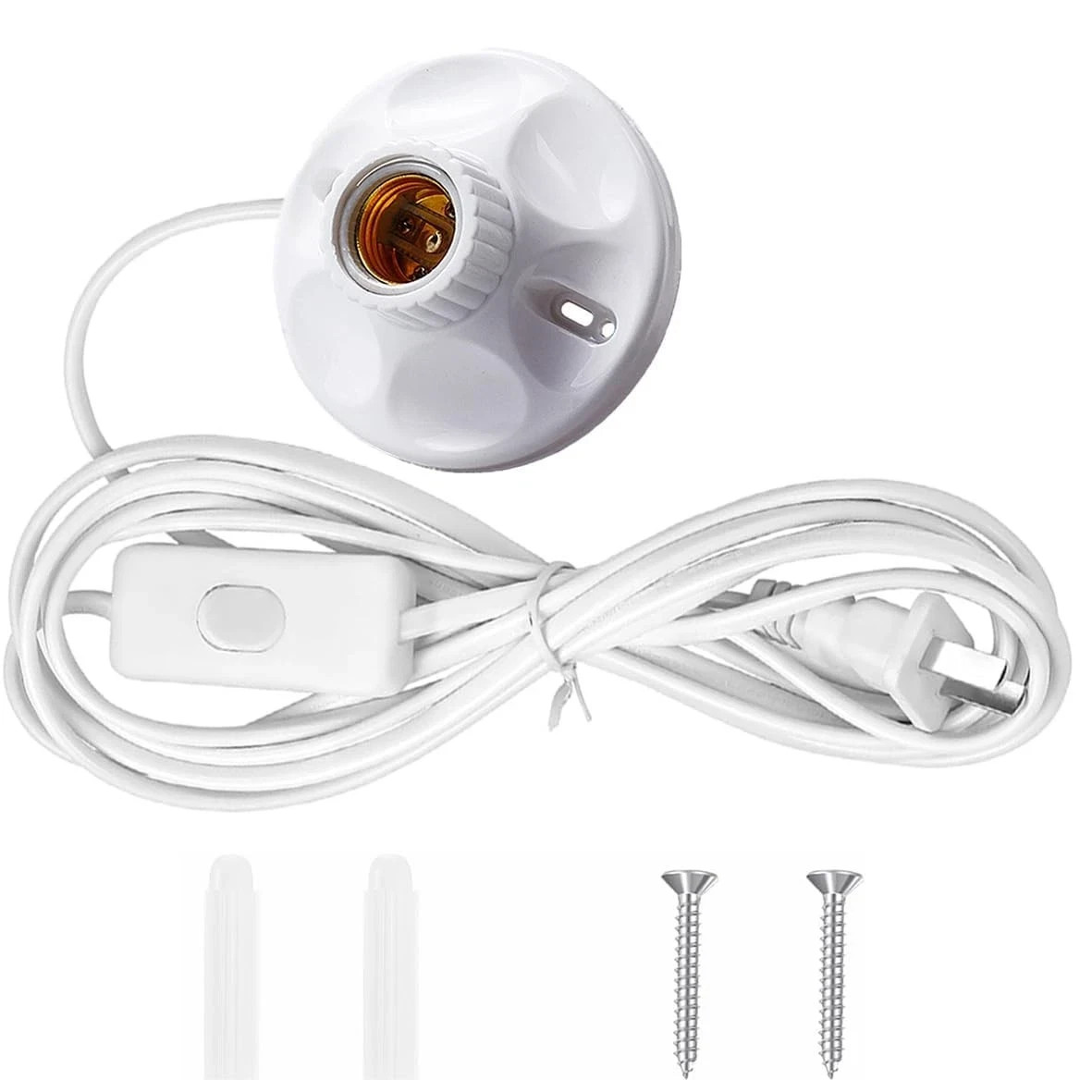 10FT Light Bulb Base with Cord E26/E27 Light Socket with On/Off Switch, 110V-…