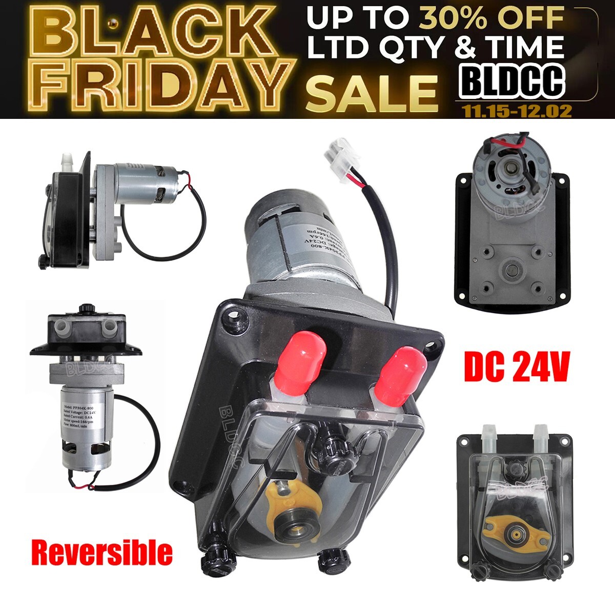 DC 9V-40V Vacuum Pump Self-Priming Peristaltic Pump Large Flow Dosing Water Pump