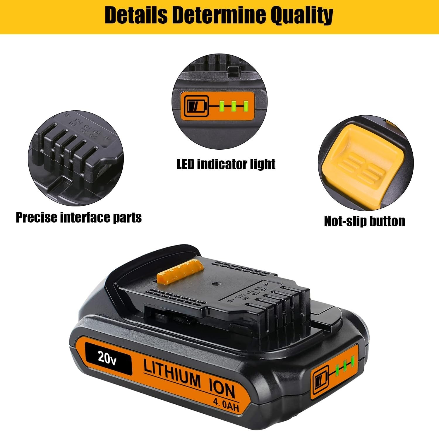 2 PACK FOR DEWALT 20V 20 VOLT MAX XR 4.0AH LITHIUM-ION BATTERY DCB203-2 DCB201-2