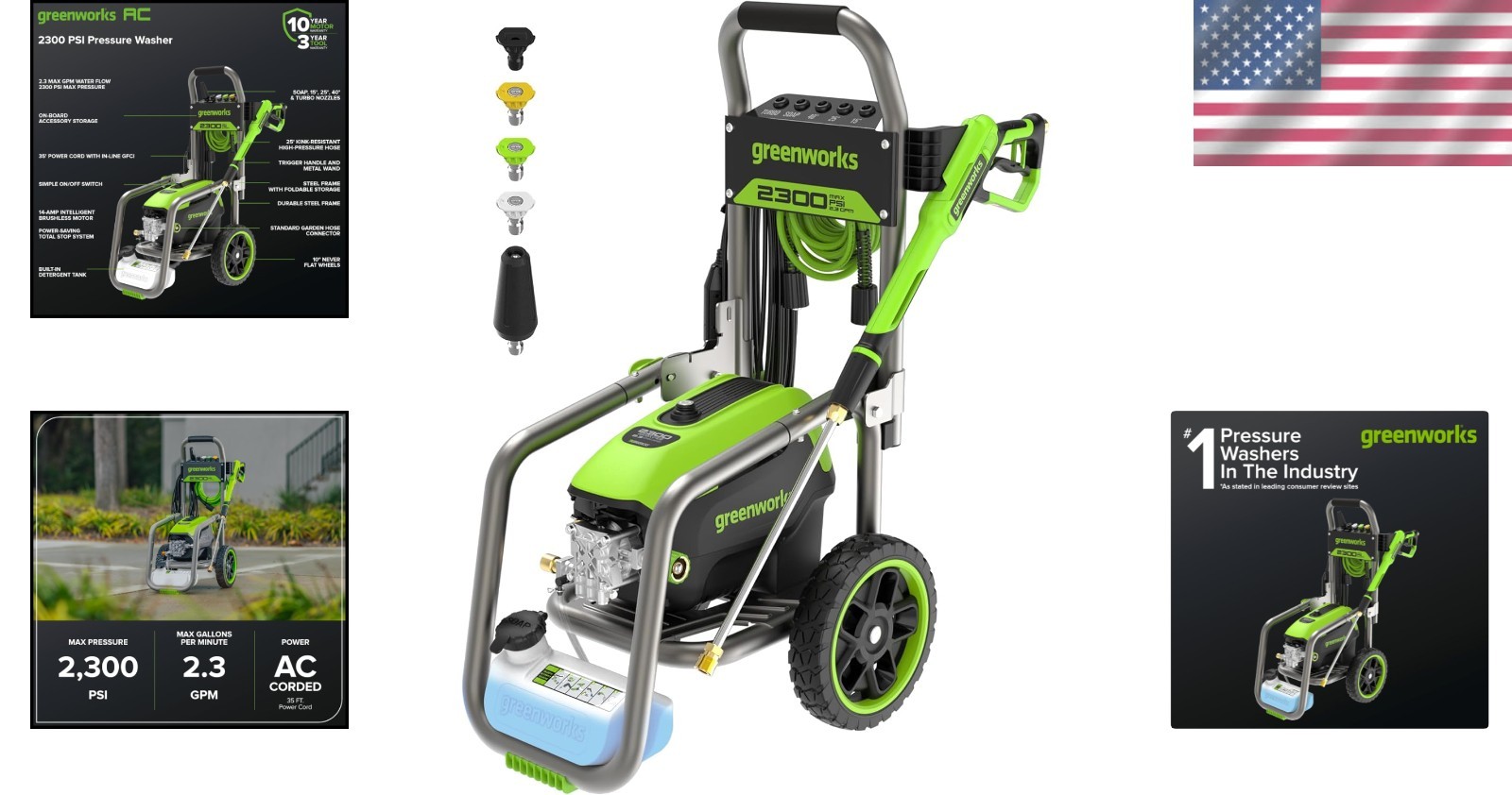 Professional 2300 PSI Pressure Washer with 25ft Hose – Portable & SGS Certified