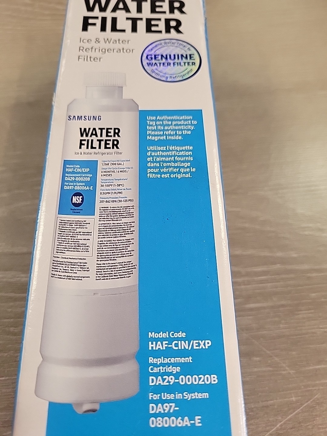Samsung Wafer Filter DA29 00020B Replacement Water Filter New Sealed