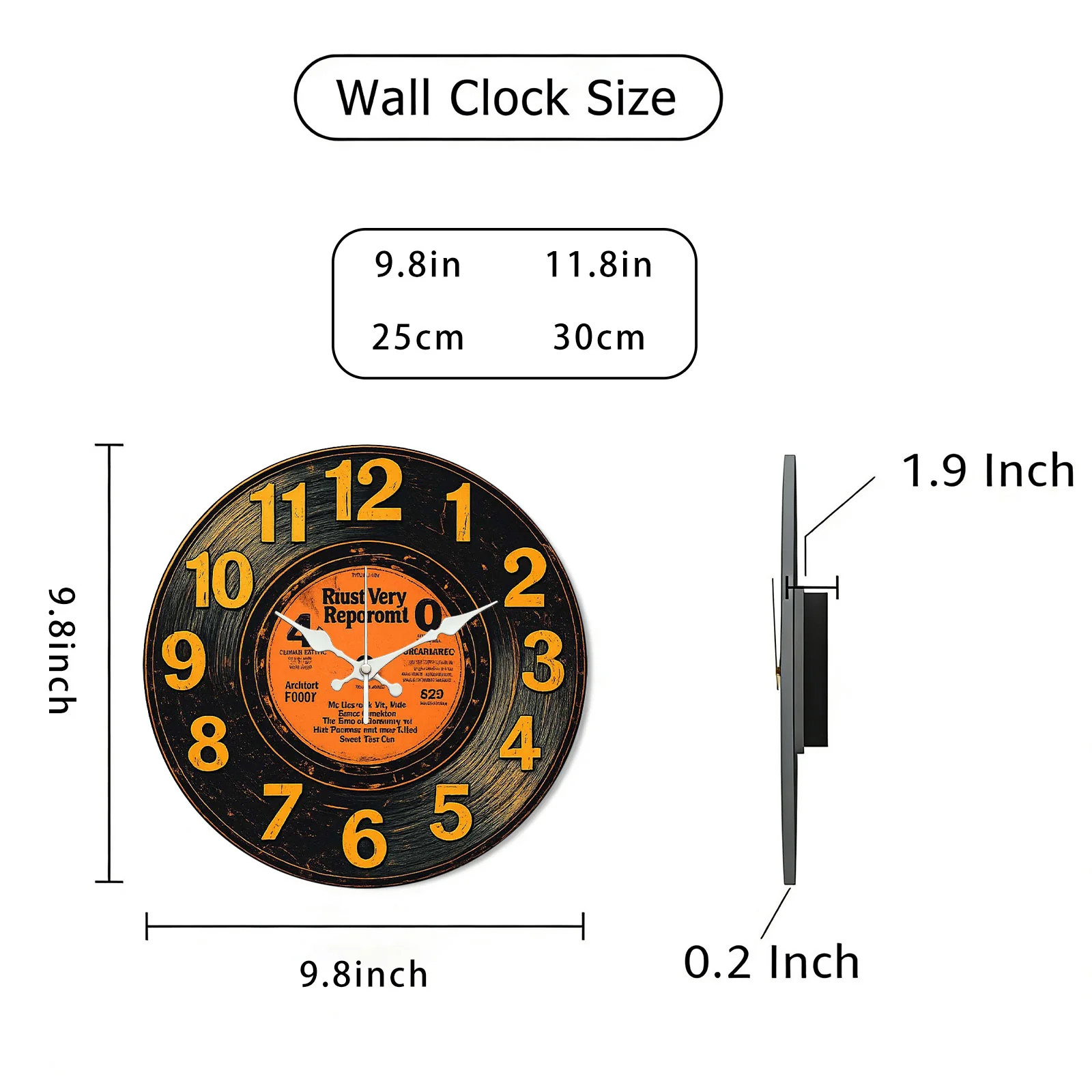 Vinyl Record Pattern Wooden Silent Wall Clock No Battery Holiday Home Decors