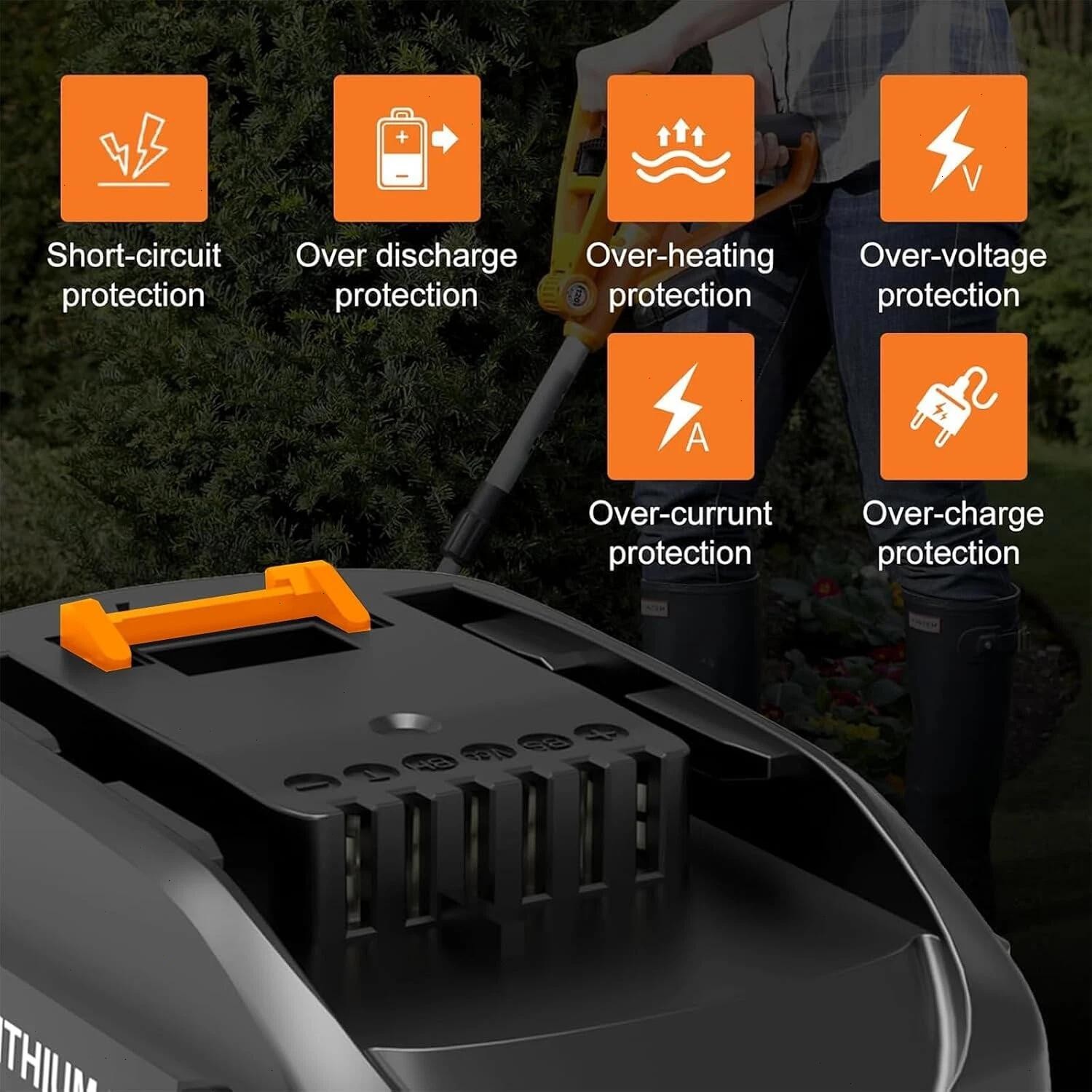 2pack 20V For WORX Extend Lithium-ion Battery 20 Volt WA3520 WA3525 WA3575 WG155