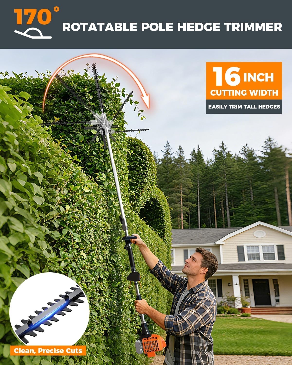 26CC 4 in 1 Brush Cutter 2-Stroke Weed Eater Wacker Gas Powered String Trimmer