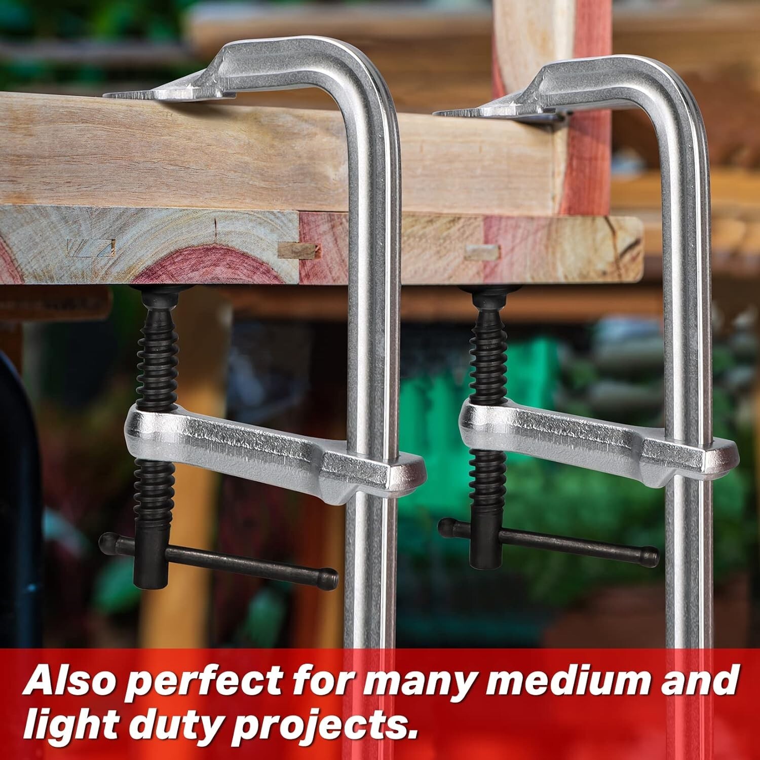 SHALL 4-Pack Bar Clamps Set, 12-Inch Light-duty Drop Forged Steel Bar Clamps