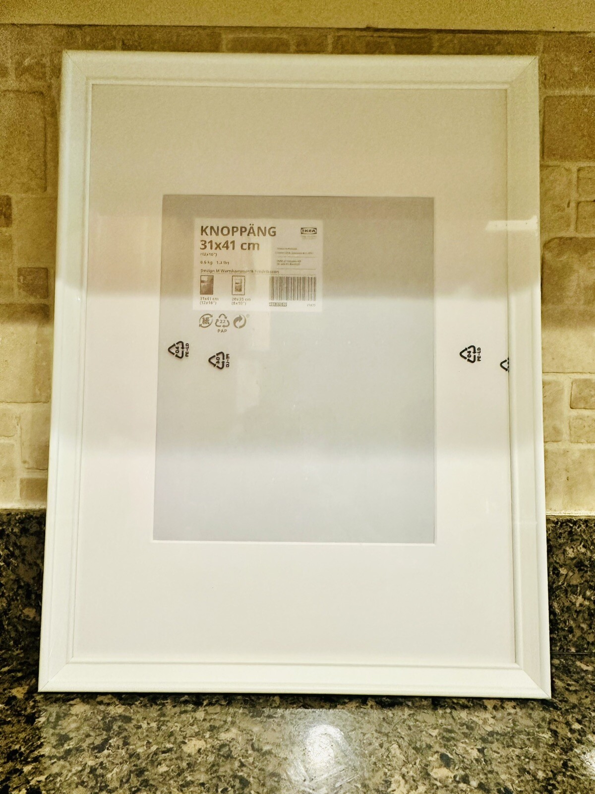 NEW SEALED IKEA KNOPPANG WHITE PICTURE PHOTO FRAME 31 CM X 41 CM (12” X 16”)