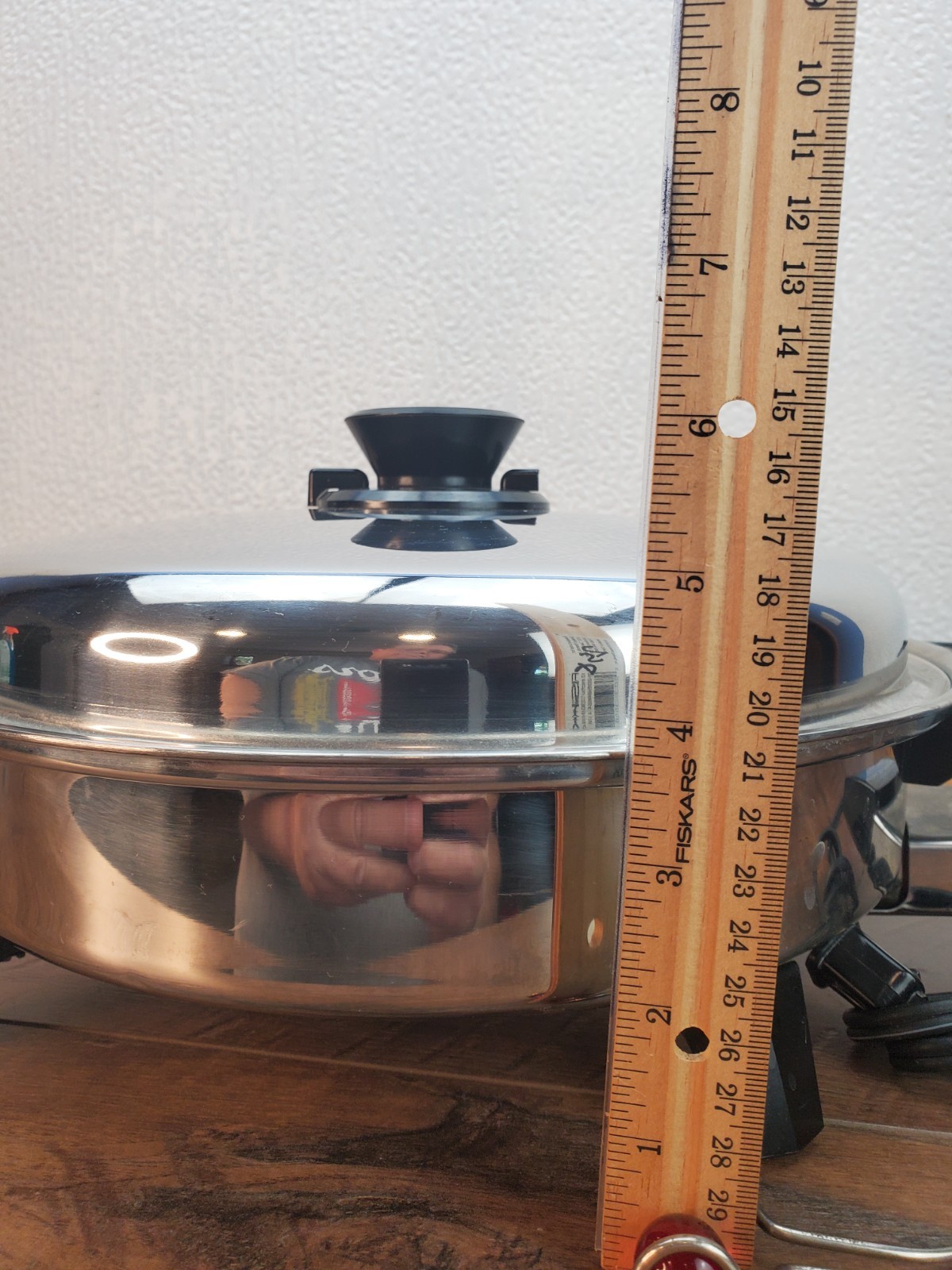 Vtg Lifetime 12″ Liquid Core Electric Casserole Skillet E19762 Tested 1998 Clean