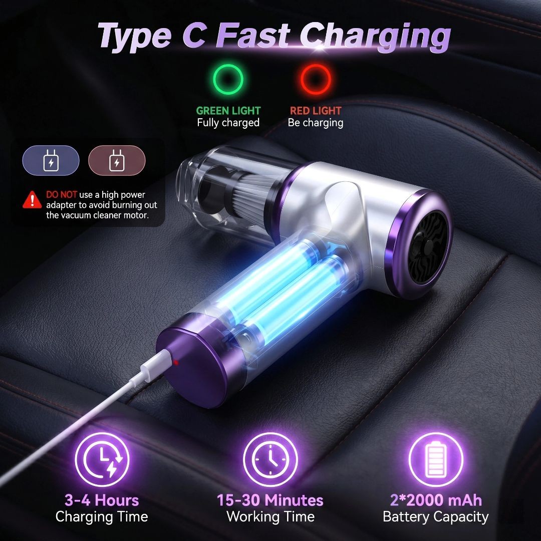 Mini PC Keyboard Vacuum, Cordless Vacuum Cleaner， USB Rechargeable, Blow&Suction