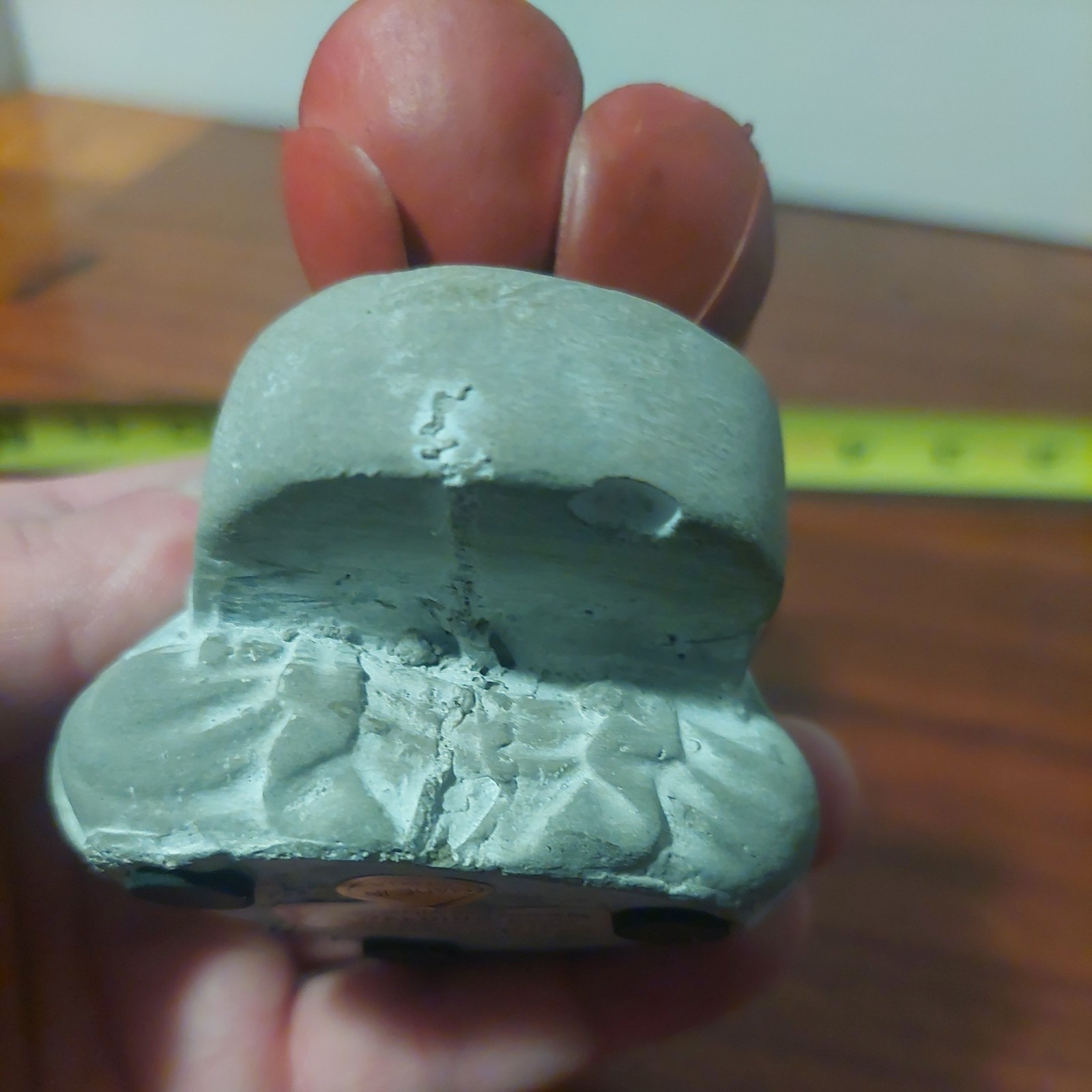 Buddha Statue Gray White Stone Cement Succulent Rocks Office Tabletop Religious
