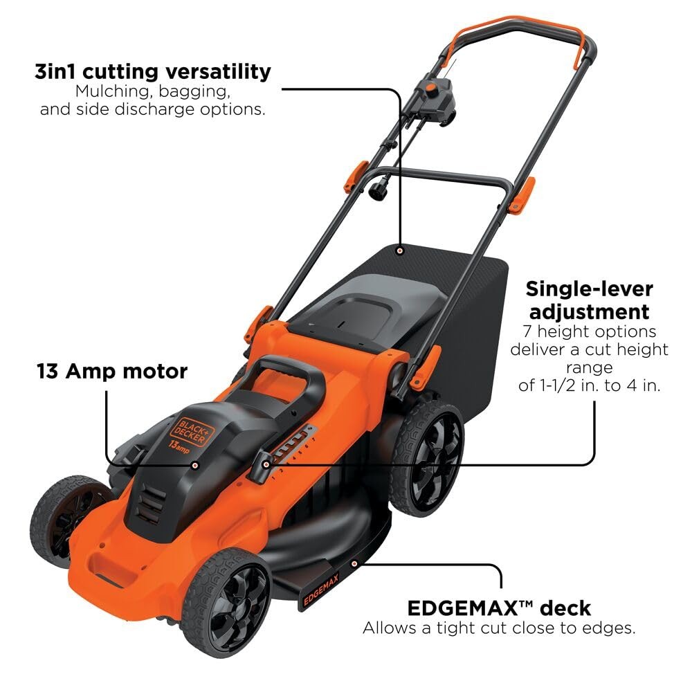 BLACK+DECKER Lawn Mower, Corded, 13-Amp, 20-Inch (MM2000)