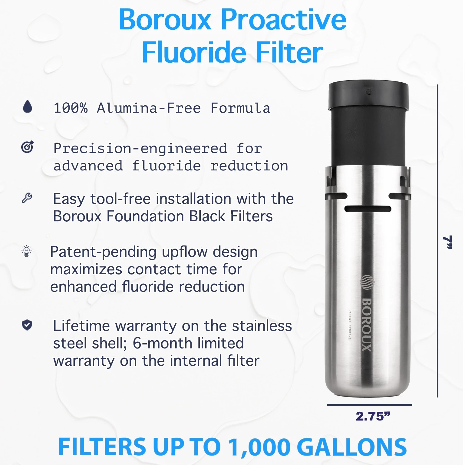 Royal Berkey Water Filter with 2 Boroux Foundation Black and 2 Fluoride Filters