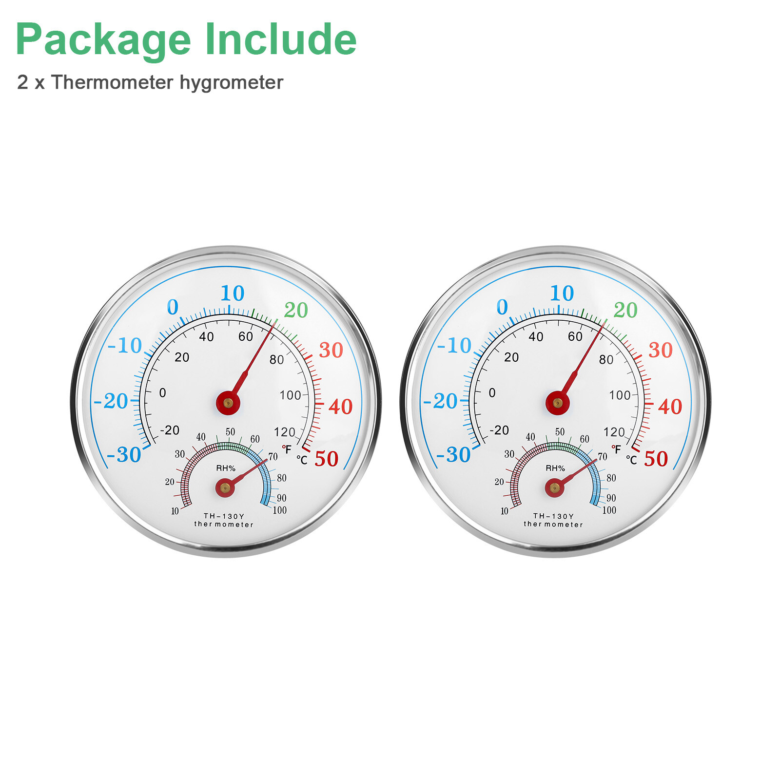 2pcs Analog Thermometer Hygrometer Humidity Meter Gauge Temperature Room Indoor